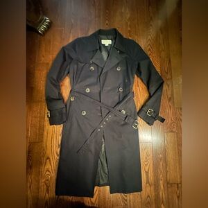 Michael Kors Black  Double-Breasted Trench Coat